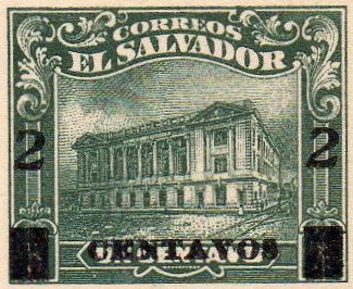 sellos timbres-poste Briefmarken stamps El Salvador 1921 2 centavos / 1 centavo Postal Stationery Card Ganzsache Entier Postal Tram Trolley Tranvia National Theatre teatro nacional 